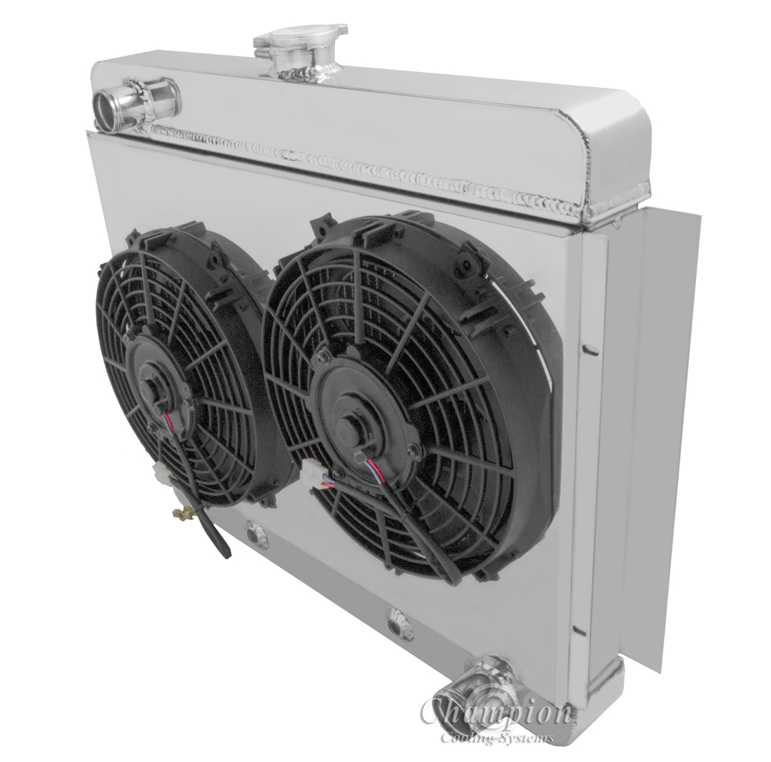 19661967 Chevy Nova LS Swap 2Row Radiator, Shroud, Dual Fan Combo