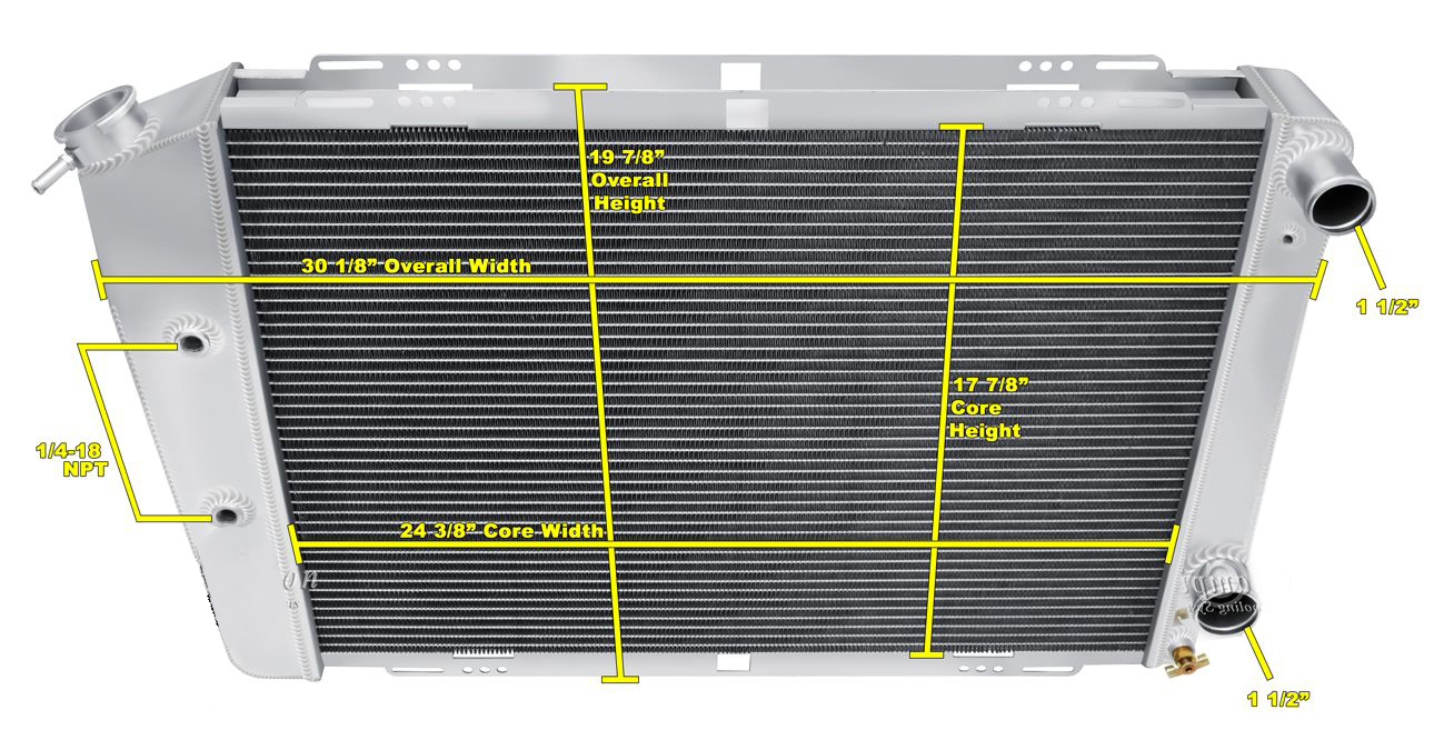 1968-1969 Lincoln Continental LS Swap 3-Row Radiator, Shroud, Dual Fan ...