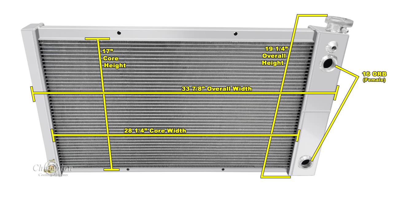 1967-1972 Chevy C10 Truck LS Swap 3-Row Radiator, Shroud, Dual Fan Combo