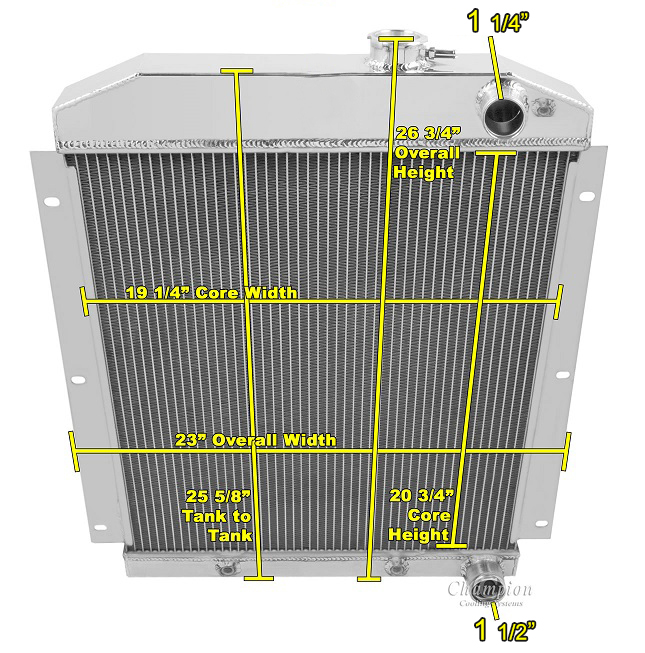 1947-1954 Chevy Truck LS Swap 3-Row Radiator