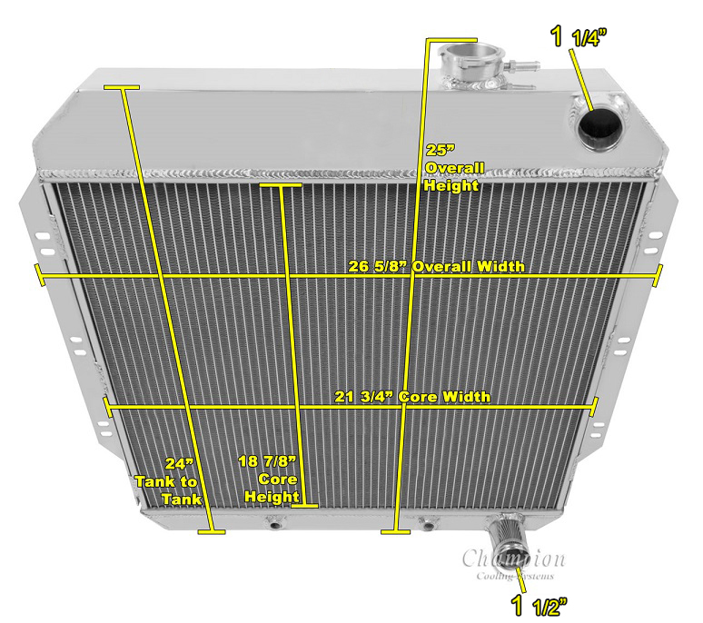 1960-1962 Chevy C10 Truck LS Swap 3-Row Radiator